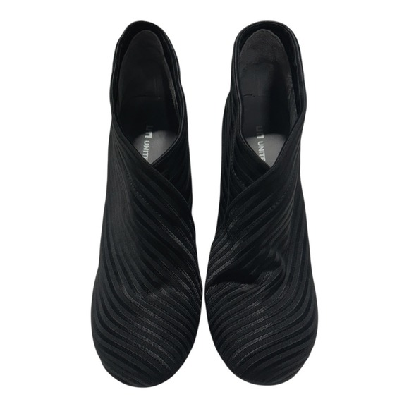 UNITED NUDE Fold Hi Black Woven Elastic Heeled Ankle Boots Women Size 39(US 8.5) - Picture 2 of 8